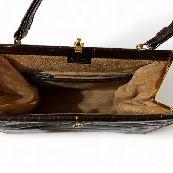 MCM Leather My Lady of England Dark Brown Crocodile Handbag | Vintage Handbag - Picture 6 of 9